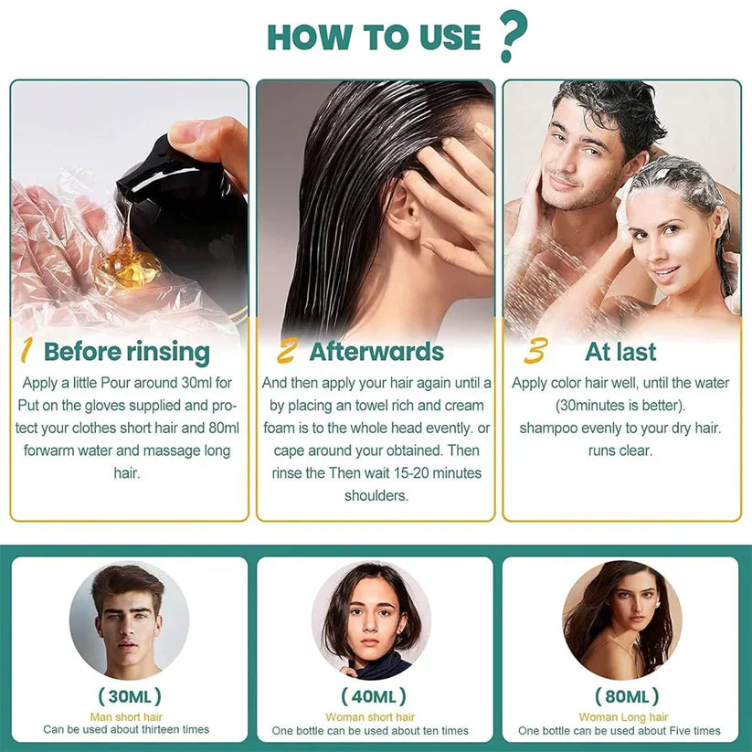 3 in 1 Black Hair Dye Shampoo - Buy 1 Get 1 Free